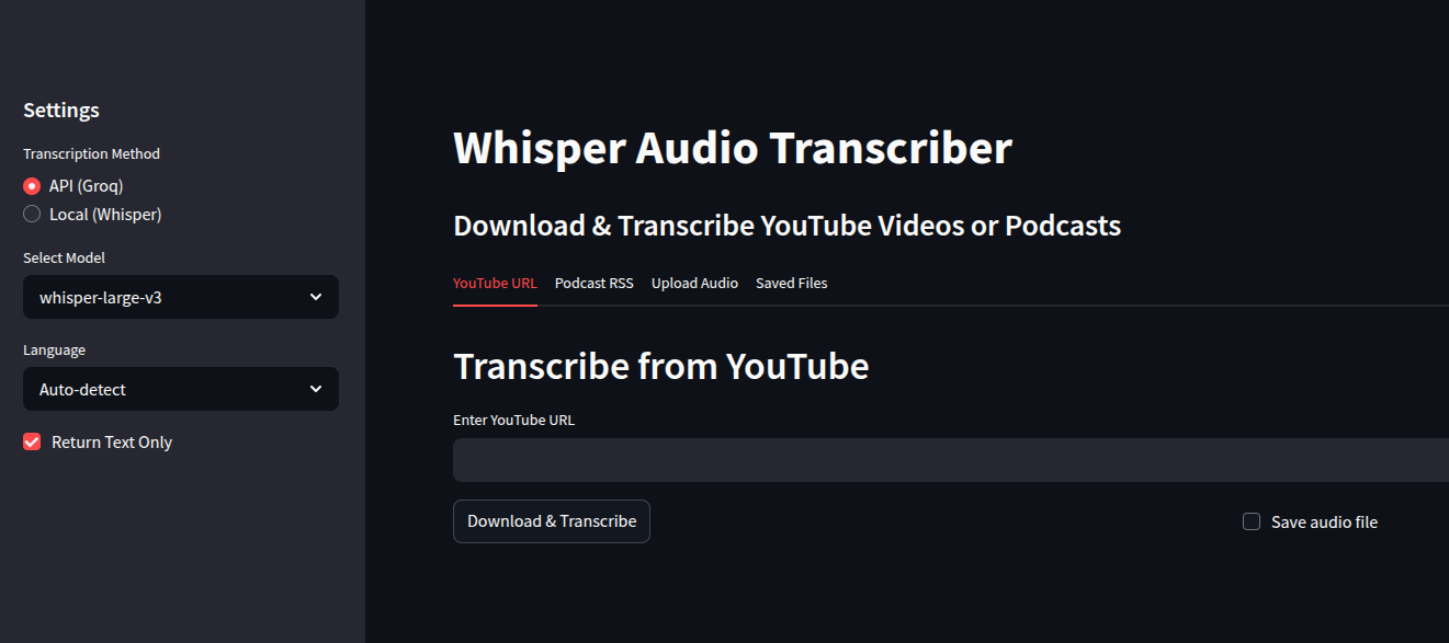 Whisper AI Interface